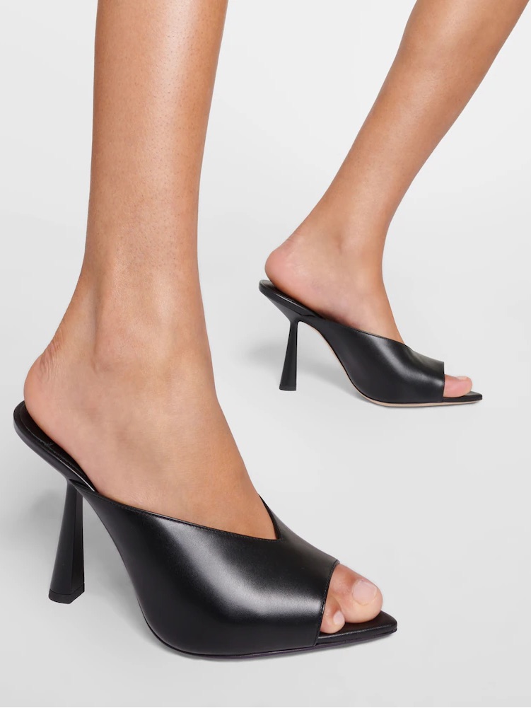 Jimmy Choo Maryanne Mule 100 Black Calf Leather Pointed-Toe Mules 37
